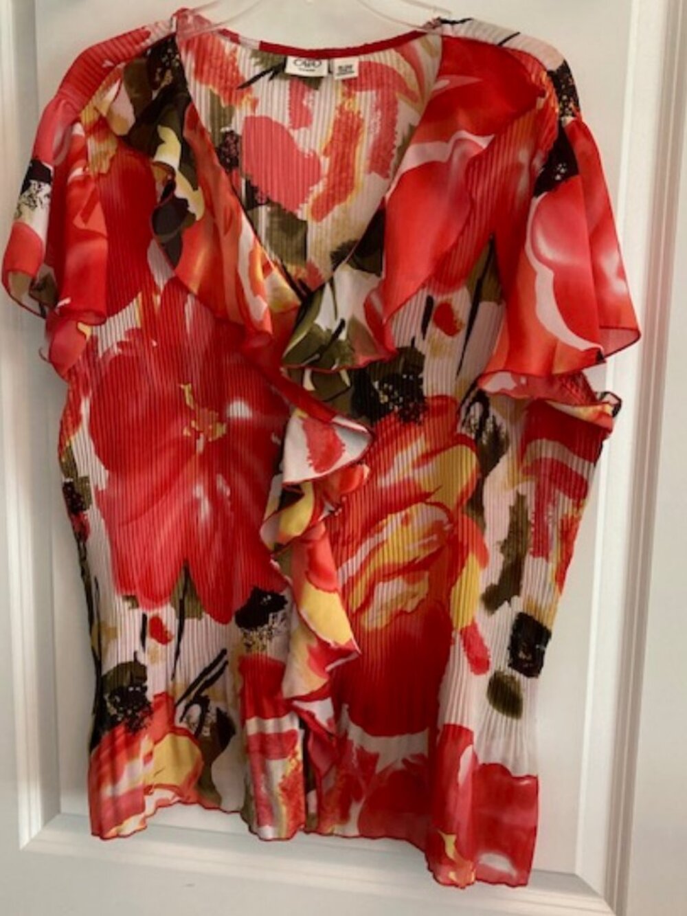 18/20 W Cato Woman Ruffled Multi Color Top